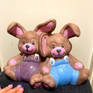 Easter Ceramic Hugging Bunnies